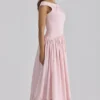 Lauren Pink Cotton Broderie Anglaise Boat Neck Maxi Dress Lauren Pink Cotton Broderie Anglaise Boat Neck Maxi Dress