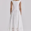 Lauren White Cotton Broderie Anglaise Boat Neck Maxi Dress Lauren White Cotton Broderie Anglaise Boat Neck Maxi Dress