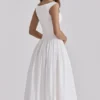 Lauren White Cotton Broderie Anglaise Boat Neck Maxi Dress Lauren White Cotton Broderie Anglaise Boat Neck Maxi Dress