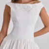 Lauren White Cotton Broderie Anglaise Boat Neck Mini Dress Lauren White Cotton Broderie Anglaise Boat Neck Mini Dress