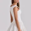 Lauren White Cotton Broderie Anglaise Boat Neck Mini Dress Lauren White Cotton Broderie Anglaise Boat Neck Mini Dress