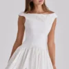 Lauren White Cotton Broderie Anglaise Boat Neck Mini Dress Lauren White Cotton Broderie Anglaise Boat Neck Mini Dress