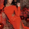 Lavele Red Bow Maxi Dress Lavele Red Bow Maxi Dress