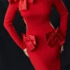 Lavele Red Bow Maxi Dress Lavele Red Bow Maxi Dress