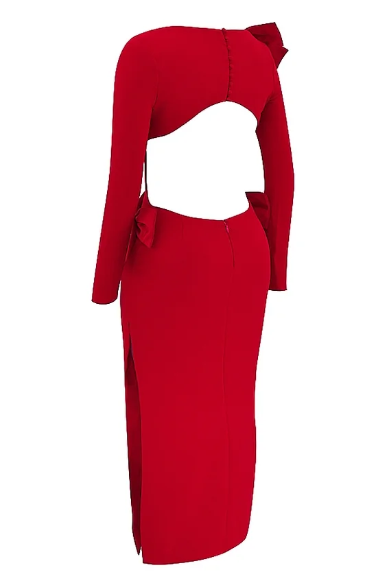 Lavele Red Bow Maxi Dress Lavele Red Bow Maxi Dress