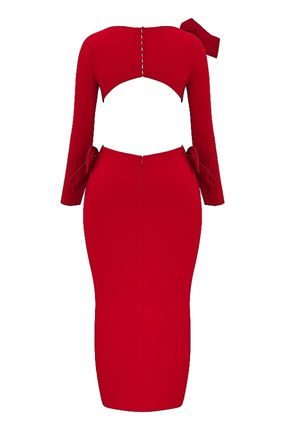 Lavele Red Bow Maxi Dress Lavele Red Bow Maxi Dress