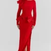 Lavele Red Bow Maxi Dress Lavele Red Bow Maxi Dress