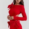 Lavele Red Bow Maxi Dress Lavele Red Bow Maxi Dress