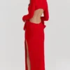 Lavele Red Bow Maxi Dress Lavele Red Bow Maxi Dress