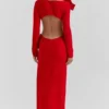 Lavele Red Bow Maxi Dress Lavele Red Bow Maxi Dress