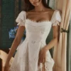 Lavina White Custom Lace + Cotton Broderie Anglaise Mini Dress Lavina White Custom Lace + Cotton Broderie Anglaise Mini Dress