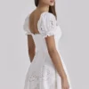Lavina White Custom Lace + Cotton Broderie Anglaise Mini Dress Lavina White Custom Lace + Cotton Broderie Anglaise Mini Dress
