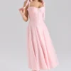 Leia Pink Chiffon Tie Strap Midi Dress Leia Pink Chiffon Tie Strap Midi Dress