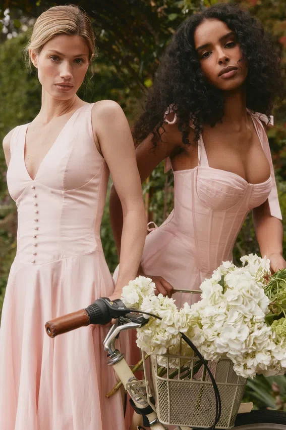 Leia Pink Chiffon Tie Strap Midi Dress Leia Pink Chiffon Tie Strap Midi Dress