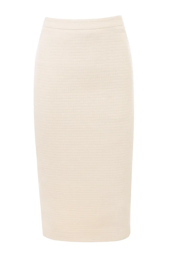 Lena Cream Boucle Pencil Midi Skirt Lena Cream Boucle Pencil Midi Skirt