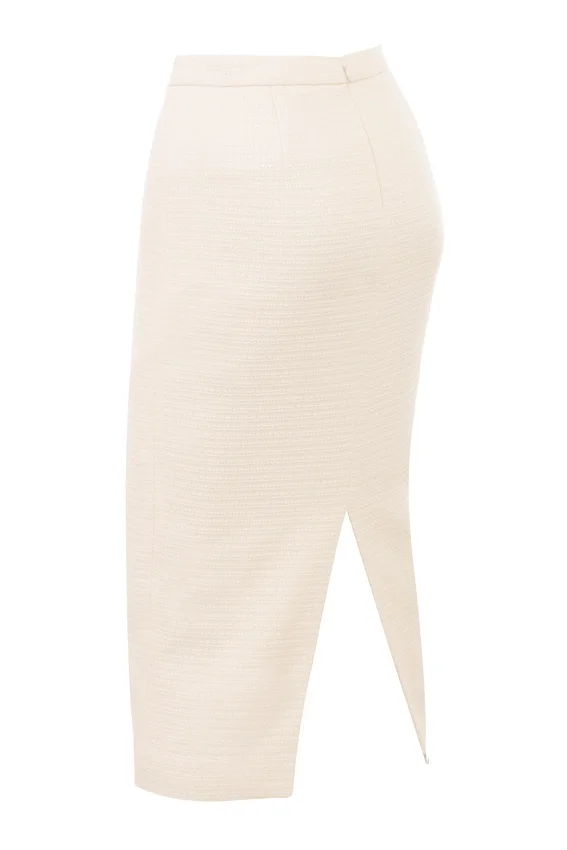 Lena Cream Boucle Pencil Midi Skirt Lena Cream Boucle Pencil Midi Skirt