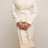 Lena Cream Boucle Pencil Midi Skirt Lena Cream Boucle Pencil Midi Skirt