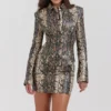 Lena Snake Print Vegan Leather Skirt