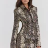 Lena Snake Print Vegan Leather Skirt