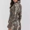 Lena Snake Print Vegan Leather Skirt