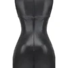 Leola Black Vegan Leather Mini Dress Leola Black Vegan Leather Mini Dress