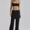 Leona Black Sateen Trousers with Over Skirt Leona Black Sateen Trousers with Over Skirt