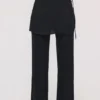 Leona Black Sateen Trousers with Over Skirt Leona Black Sateen Trousers with Over Skirt