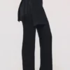 Leona Black Sateen Trousers with Over Skirt Leona Black Sateen Trousers with Over Skirt