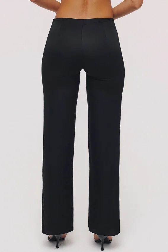 Leona Black Sateen Trousers with Over Skirt Leona Black Sateen Trousers with Over Skirt