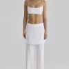 Leona White Sateen Trousers with Over Skirt Leona White Sateen Trousers with Over Skirt