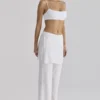 Leona White Sateen Trousers with Over Skirt Leona White Sateen Trousers with Over Skirt
