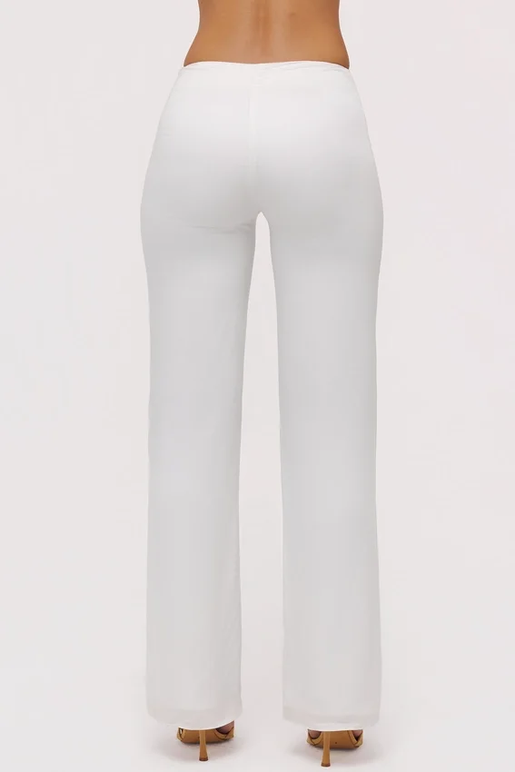 Leona White Sateen Trousers with Over Skirt Leona White Sateen Trousers with Over Skirt