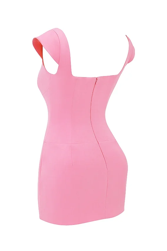 Leonida French Pink Corset Mini Dress Leonida French Pink Corset Mini Dress