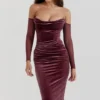 Leora Mulberry Strapless Midi Dress Leora Mulberry Strapless Midi Dress