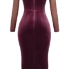 Leora Mulberry Strapless Midi Dress Leora Mulberry Strapless Midi Dress