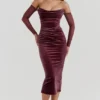 Leora Mulberry Strapless Midi Dress Leora Mulberry Strapless Midi Dress