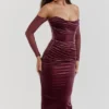 Leora Mulberry Strapless Midi Dress Leora Mulberry Strapless Midi Dress