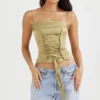 Letitia Olive Satin Lace Up Corset Letitia Olive Satin Lace Up Corset