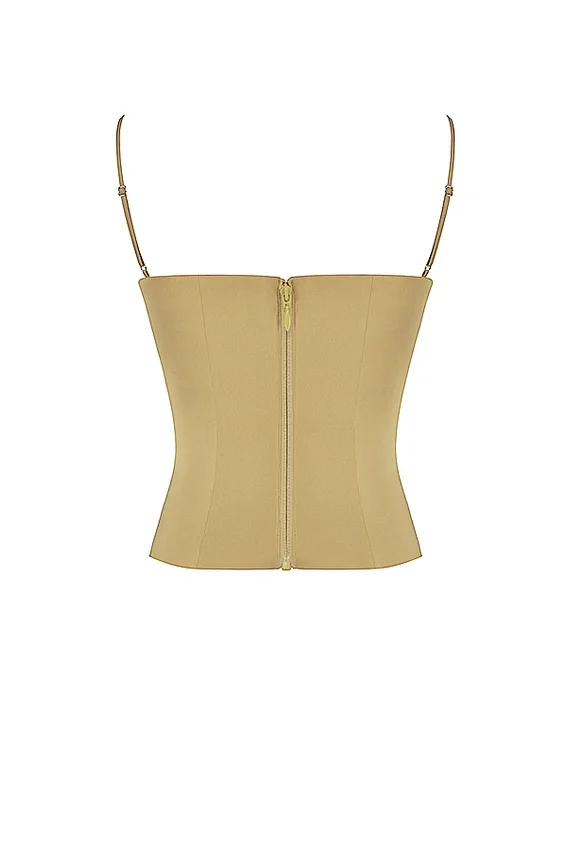 Letitia Olive Satin Lace Up Corset Letitia Olive Satin Lace Up Corset