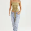 Letitia Olive Satin Lace Up Corset Letitia Olive Satin Lace Up Corset