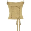 Letitia Olive Satin Lace Up Corset Letitia Olive Satin Lace Up Corset