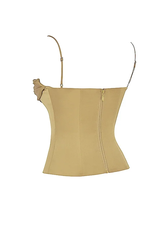 Letitia Olive Satin Lace Up Corset Letitia Olive Satin Lace Up Corset