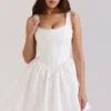 Letitia White Stretch Cotton Mini Dress Letitia White Stretch Cotton Mini Dress
