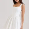 Letitia White Stretch Cotton Mini Dress Letitia White Stretch Cotton Mini Dress