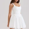 Letitia White Stretch Cotton Mini Dress Letitia White Stretch Cotton Mini Dress