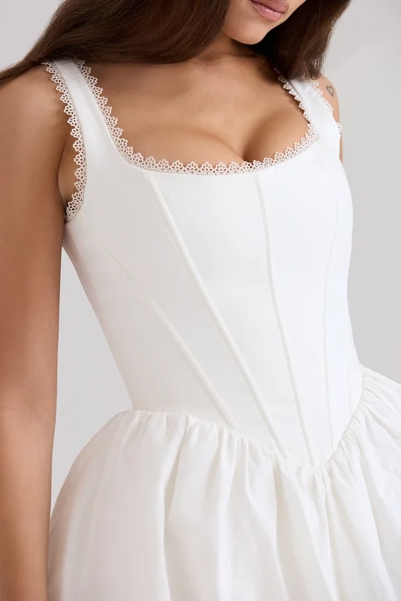 Letitia White Stretch Cotton Mini Dress Letitia White Stretch Cotton Mini Dress