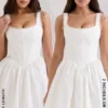 Letitia White Stretch Cotton Mini Dress Letitia White Stretch Cotton Mini Dress