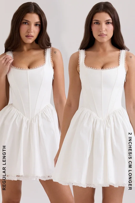 Letitia White Stretch Cotton Mini Dress Letitia White Stretch Cotton Mini Dress