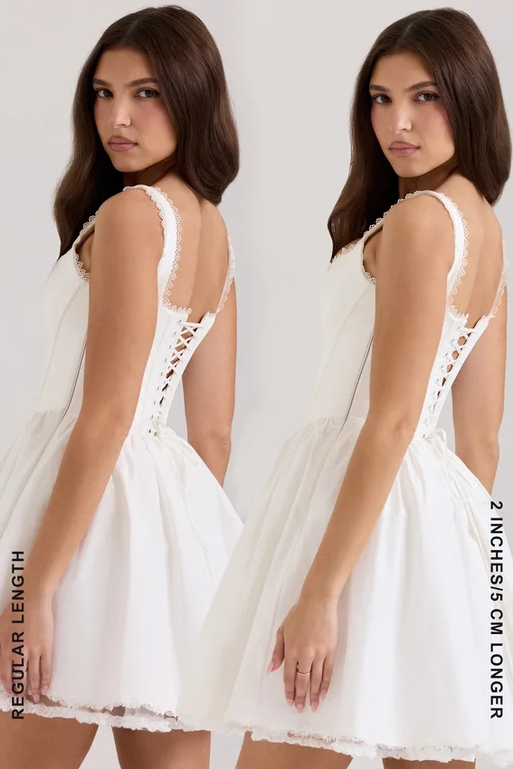 Letitia White Stretch Cotton Mini Dress Letitia White Stretch Cotton Mini Dress