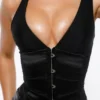 Lia Black Satin Waist Cinch Corset Top Lia Black Satin Waist Cinch Corset Top